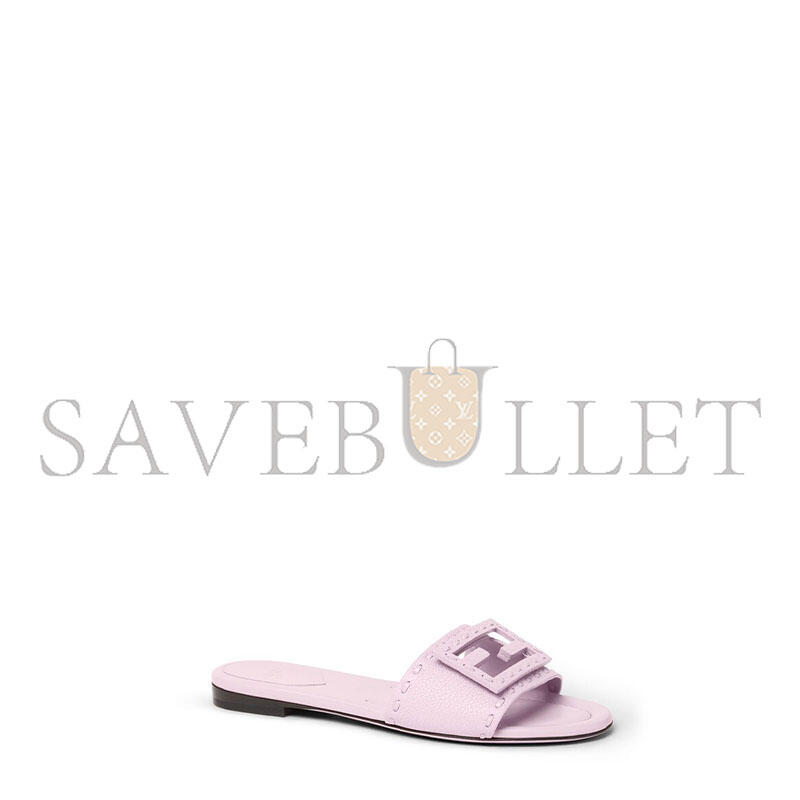 FENDI BAGUETTE LILAC LEATHER SLIDES 8R8136AQY2F0U6M